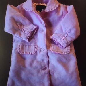 Girls Pink Ruffle-Trim Coat